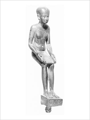 Bronzestatuette af lægen og arkitekten Imhotep.