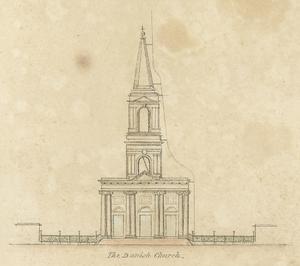 Skt. Olavs Kirke. Opstalt af James Thompson, 1827. Dronningens Håndbibliotek Skt. Olavs Kirke. Opstalt af James Thompson, 1827. Dronningens Håndbibliotek