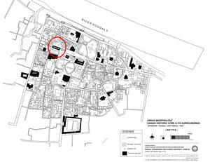 Kort over Serampores historiske centrum, Skt. Olavs Kirke er markeret med rødt. BESU 2014 Kort over Serampores historiske centrum, Skt. Olavs Kirke er markeret med rødt. BESU 2014