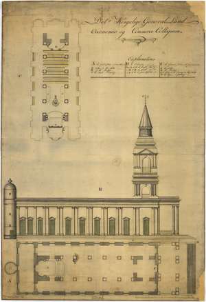 Skt. Olavs Kirkens planlagte udseende. Arkitekttegning af Lt. Armstrong, 1806. Rigsarkivet Skt. Olavs Kirkens planlagte udseende. Arkitekttegning af Lt. Armstrong, 1806. Rigsarkivet