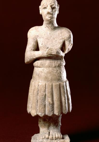 Statuette af alabast fra det sydlige Mesopotamien. Dateret til ca. 2600 f.Kr.