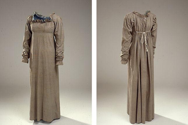 Gylden chemisekjole, ca. 1810-20