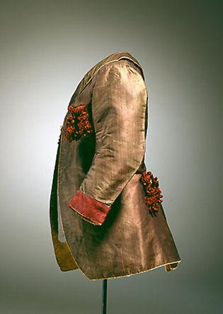 Brunrød silkekjol til en dreng, 1786-1787
