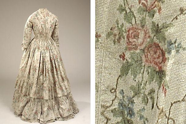Kjole af taft, 1850'erne