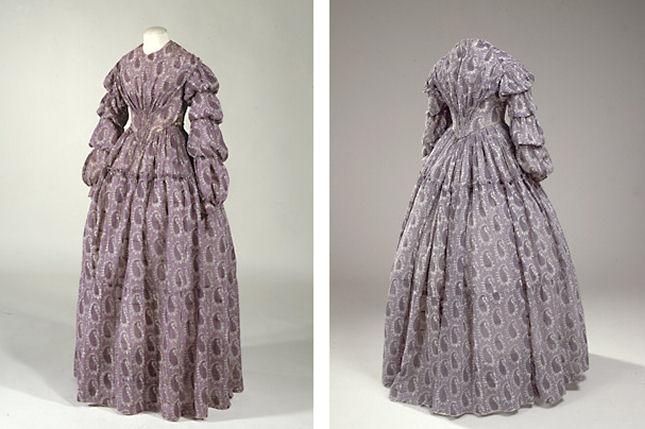 Sommerkjole i bomuld og hør, 1850'erne