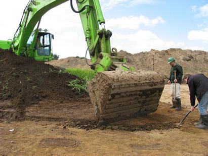 Billede af arkæologisk udgravning i Jelling, 2010. 